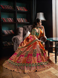 Yellow Banarasi Silk Lehenga Choli with Zarkan Codding Work