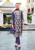 Deep Purple Embroidered Straight Cut Suit Set