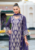 Deep Purple Embroidered Straight Cut Suit Set