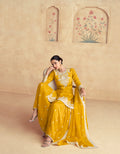 Yellow Simar Silk Designer Sharara Set