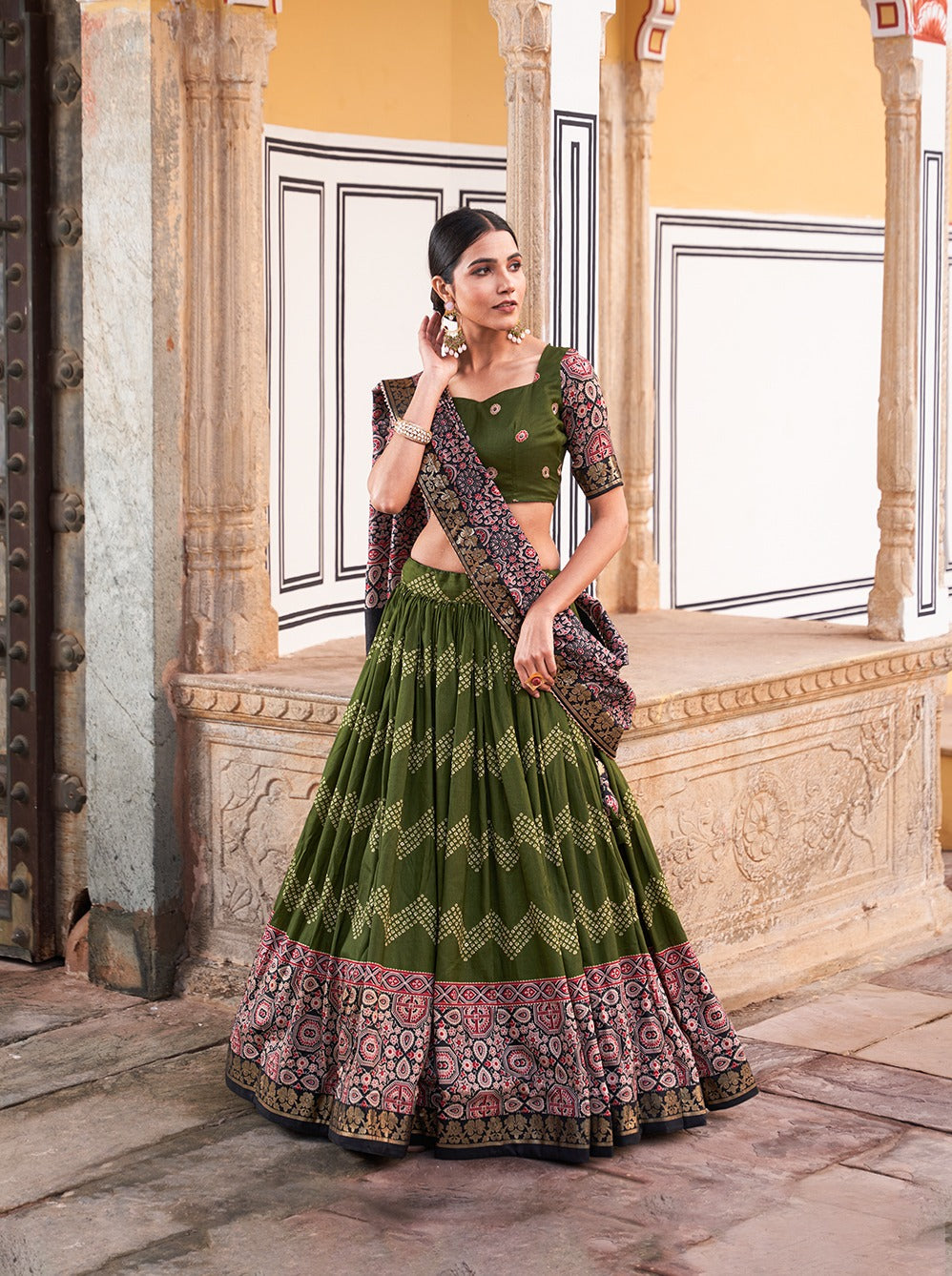 Ajrakh Print Lehenga Choli