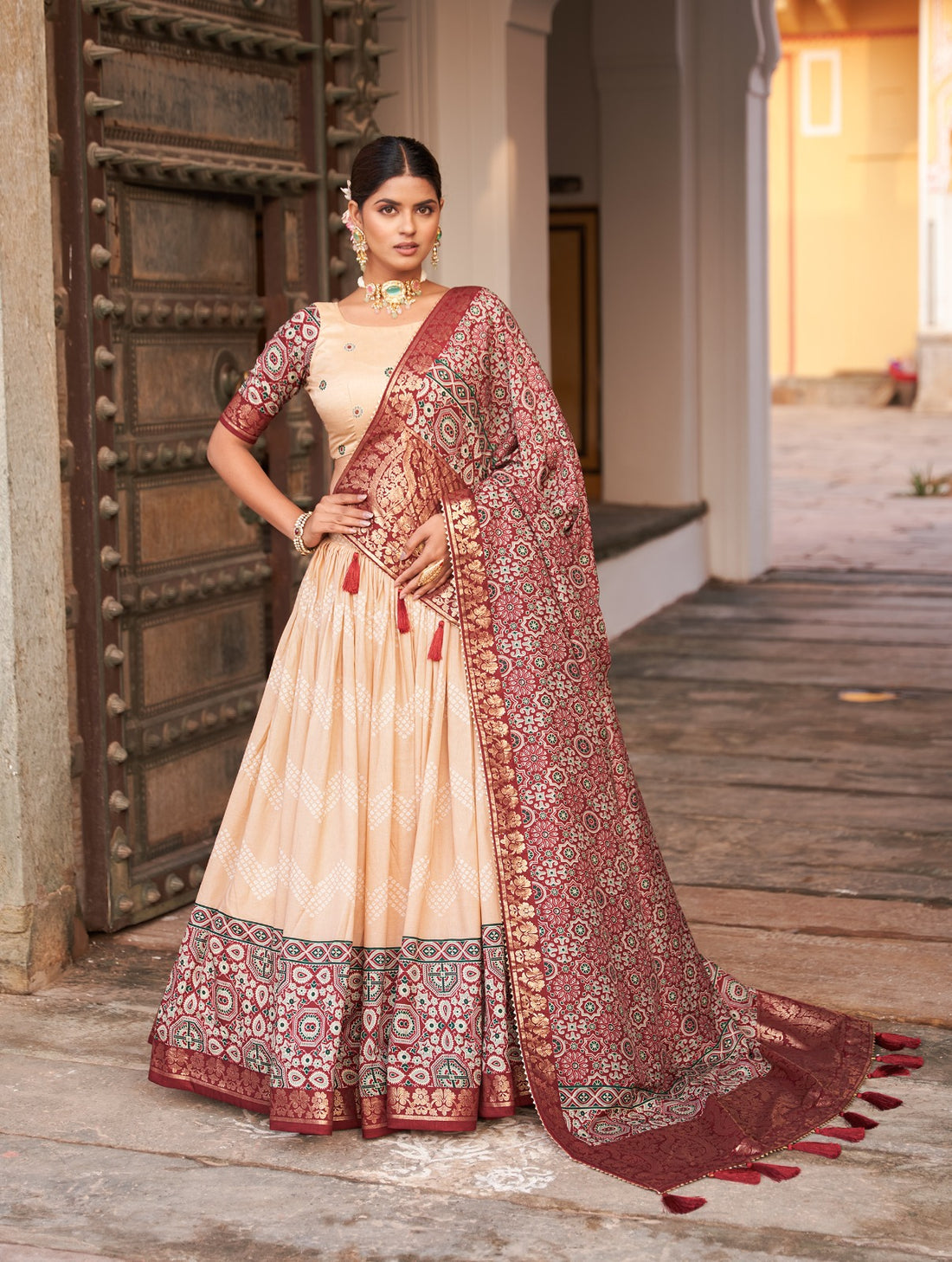 Ajrakh Print Lehenga Choli