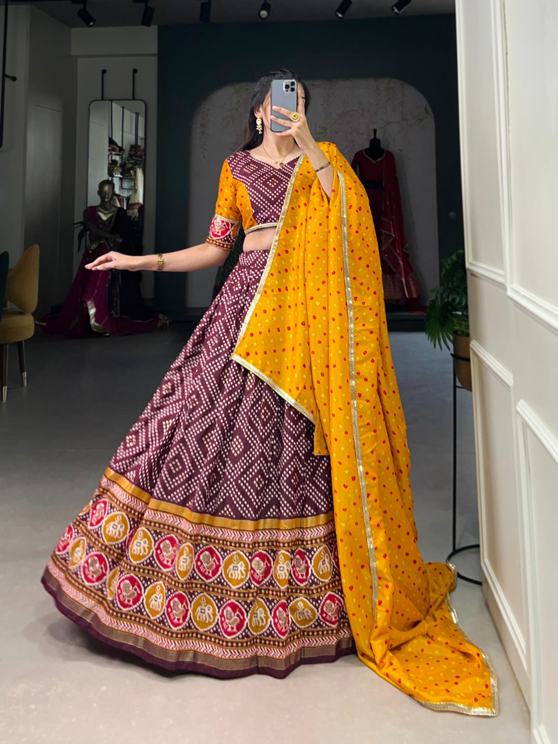 Bandhej & Patola Print Lehenga Choli