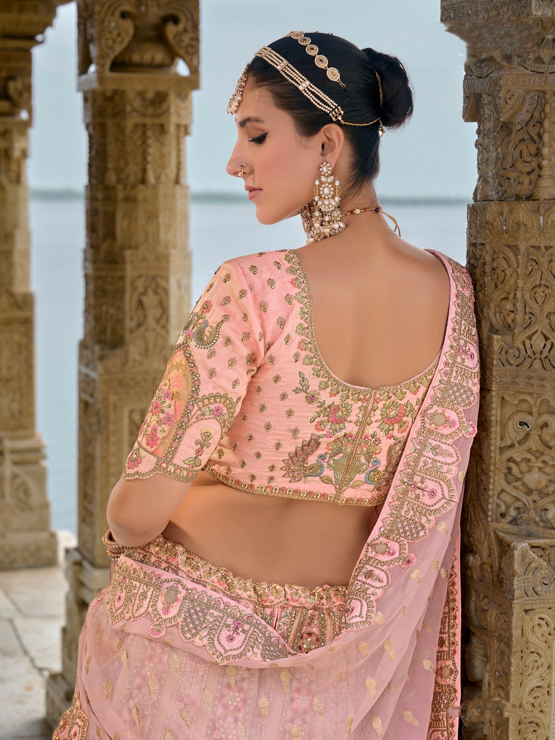 Soft Pink Embroidered Lehenga with Delicate Work