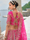 Bright Pink Lehenga with Rich Embroidery and Flared Silhouette