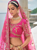 Bright Pink Lehenga with Rich Embroidery and Flared Silhouette