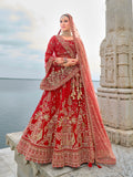 Red Bridal Lehenga with Intricate Embroidery