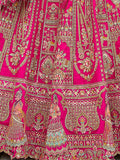 Bright Pink and Gold Embroidered Bridal Lehenga