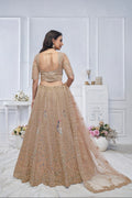 Mustard Soft Net Lehenga with Aari Embroidery & Peacock Motifs