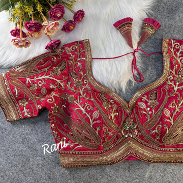 Rani Bridal Silk Blouse with Heavy Golden Embroidery & Sequins