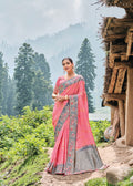 Pink Dola Silk Saree with Intricate Khatli Embroidery