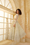 Ivory Bridal Lehenga Choli with Stone Embroidery & Structured Flair