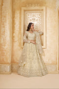 Ivory Net Embroidered Lehenga with Stone & Cording Work