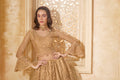 Golden Embellished Lehenga Choli with Intricate Threadwork & Stones