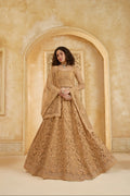 Golden Bridal Lehenga Choli with Stone-Studded Embroidery