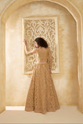 Golden Bridal Lehenga Choli with Stone-Studded Embroidery