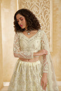 Ivory Net Lehenga Choli with Heavy Embroidery & Stonework