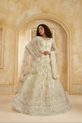 Ivory Net Lehenga Choli with Heavy Embroidery & Stonework