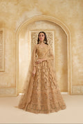 Golden Net Embroidered Lehenga with Cording Work & Stones