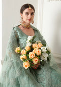 Mint Green Net Lehenga with Elegant Threadwork & Stone Embellishments