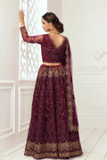 Royal Maroon Bridal Lehenga with Zari and Thread Embroidery