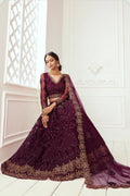 Royal Maroon Bridal Lehenga with Zari and Thread Embroidery