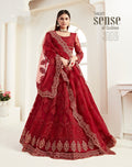 Red Bridal Lehenga with Zari and Heavy Stone Embroidery