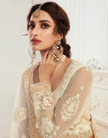 White Net Bridal Lehenga with Balda Embroidery & Dupatta