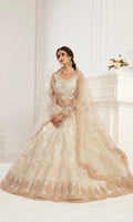 White Net Bridal Lehenga with Balda Embroidery & Dupatta