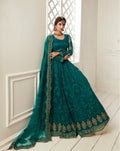 Rich Teal Bridal Lehenga with Balda Embroidery