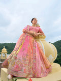 Multicolor Heavy Silk Lehenga with Pastel Shades & Embroidery