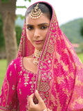 Fuchsia Pink Bridal Lehenga with Heavy Floral Embroidery