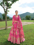 Fuchsia Pink Bridal Lehenga with Heavy Floral Embroidery