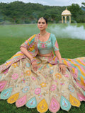 Pastel Multicolor Lehenga with Heavy Embroidery & Modern Designs