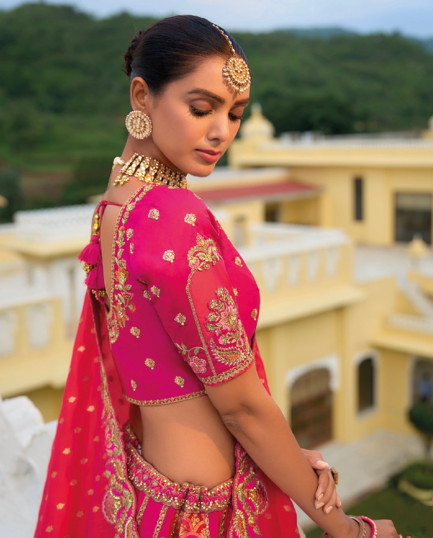 Red and Gold Bridal Lehenga with Classic Embroidery