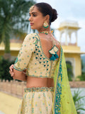 Lime Green Bridal Lehenga with Zari Embroidery