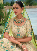 Lime Green Bridal Lehenga with Zari Embroidery