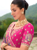 Cream and Pink Lehenga with Intricate Embroidery & Royal Designs