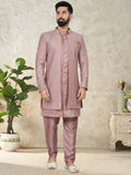 Lavender Indo Western Suit with Elegant Embroidered Jacket