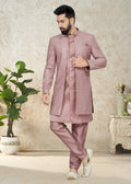 Lavender Indo Western Suit with Elegant Embroidered Jacket