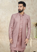 Lavender Indo Western Suit with Elegant Embroidered Jacket