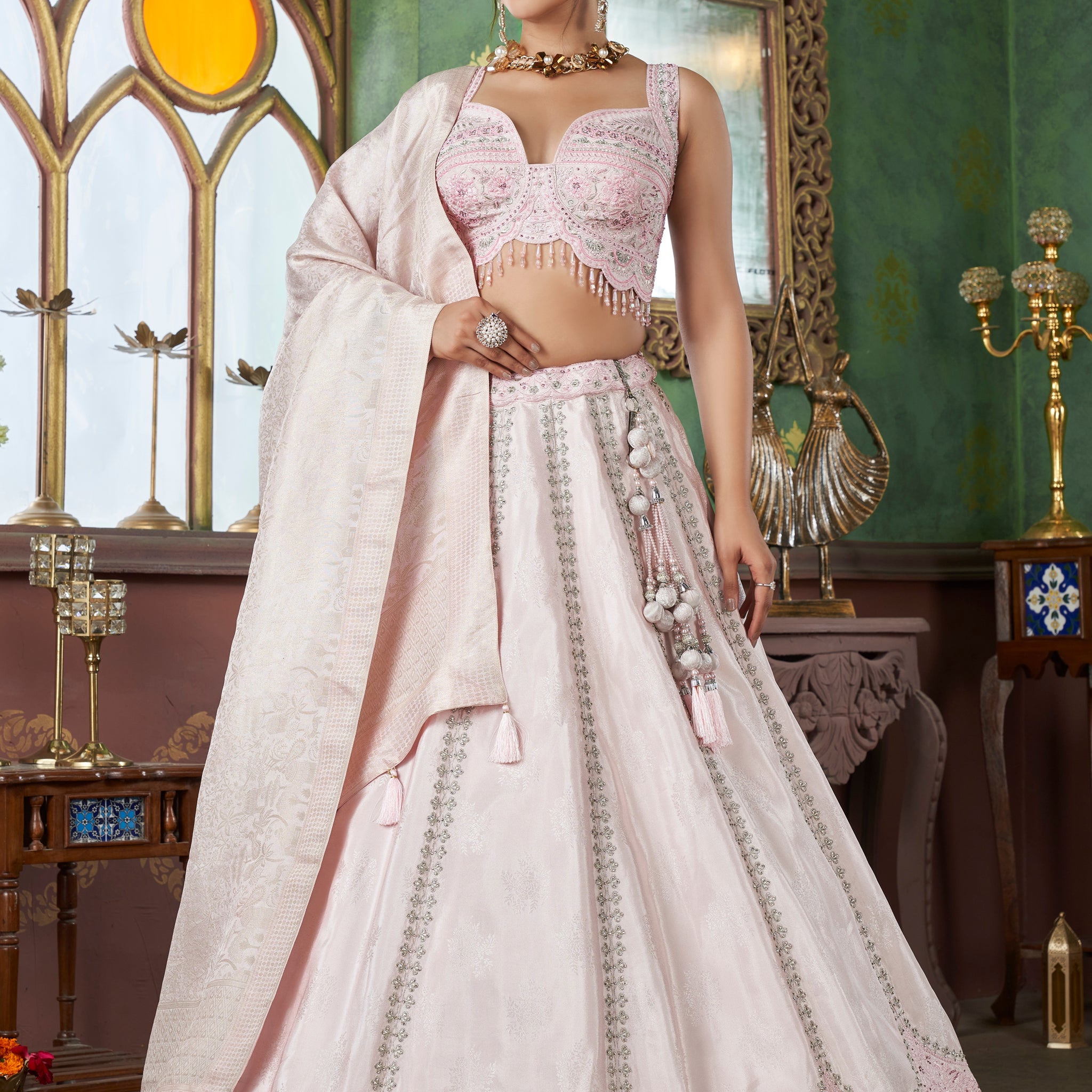 Soft Pink Bridal Lehenga