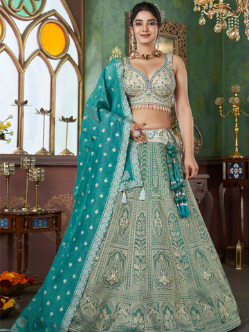 Sea Green Bridal Lehenga