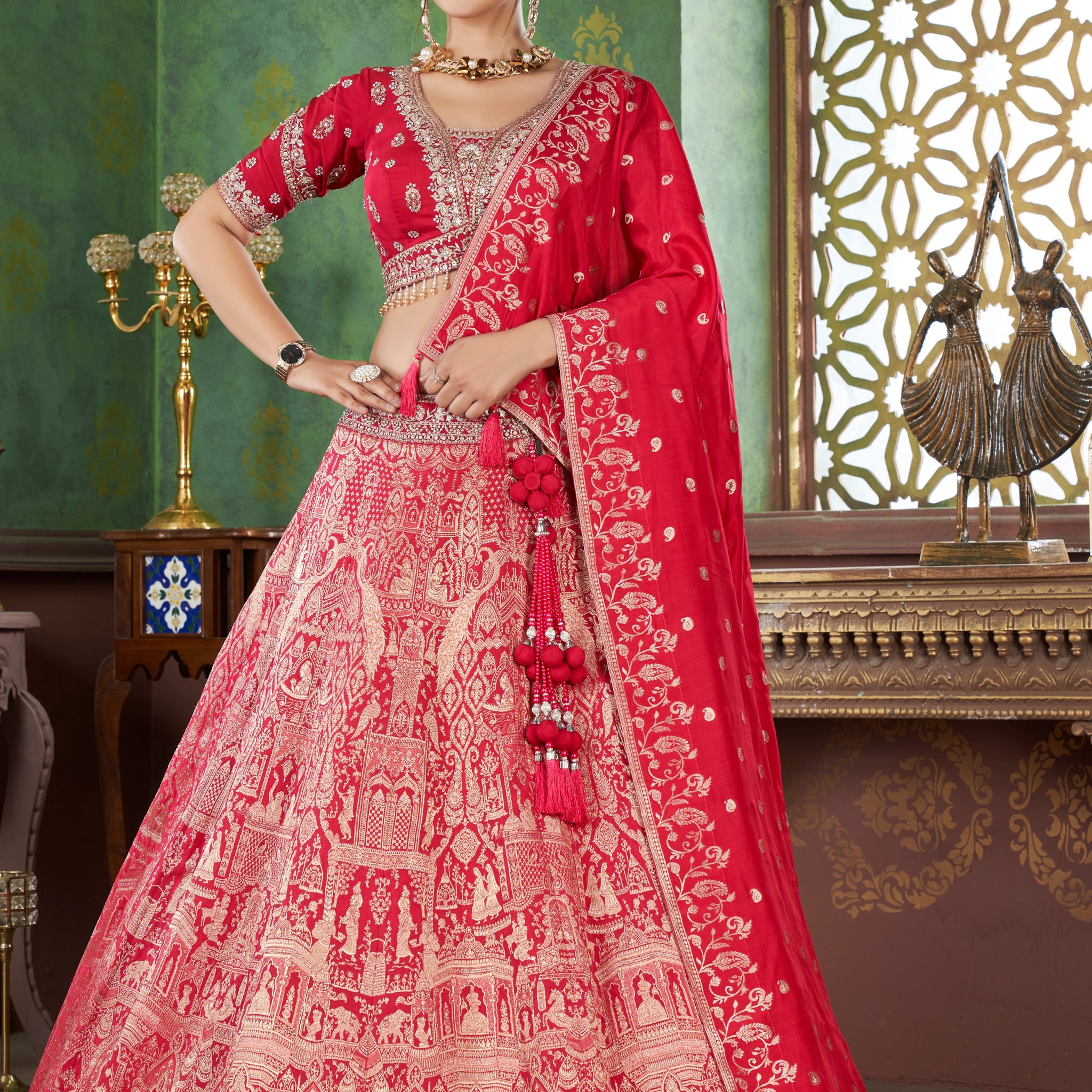 Red Bridal Lehenga