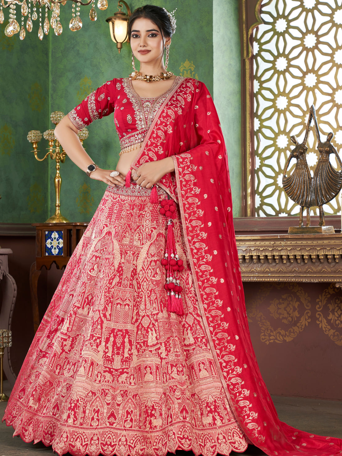 Red Bridal Lehenga