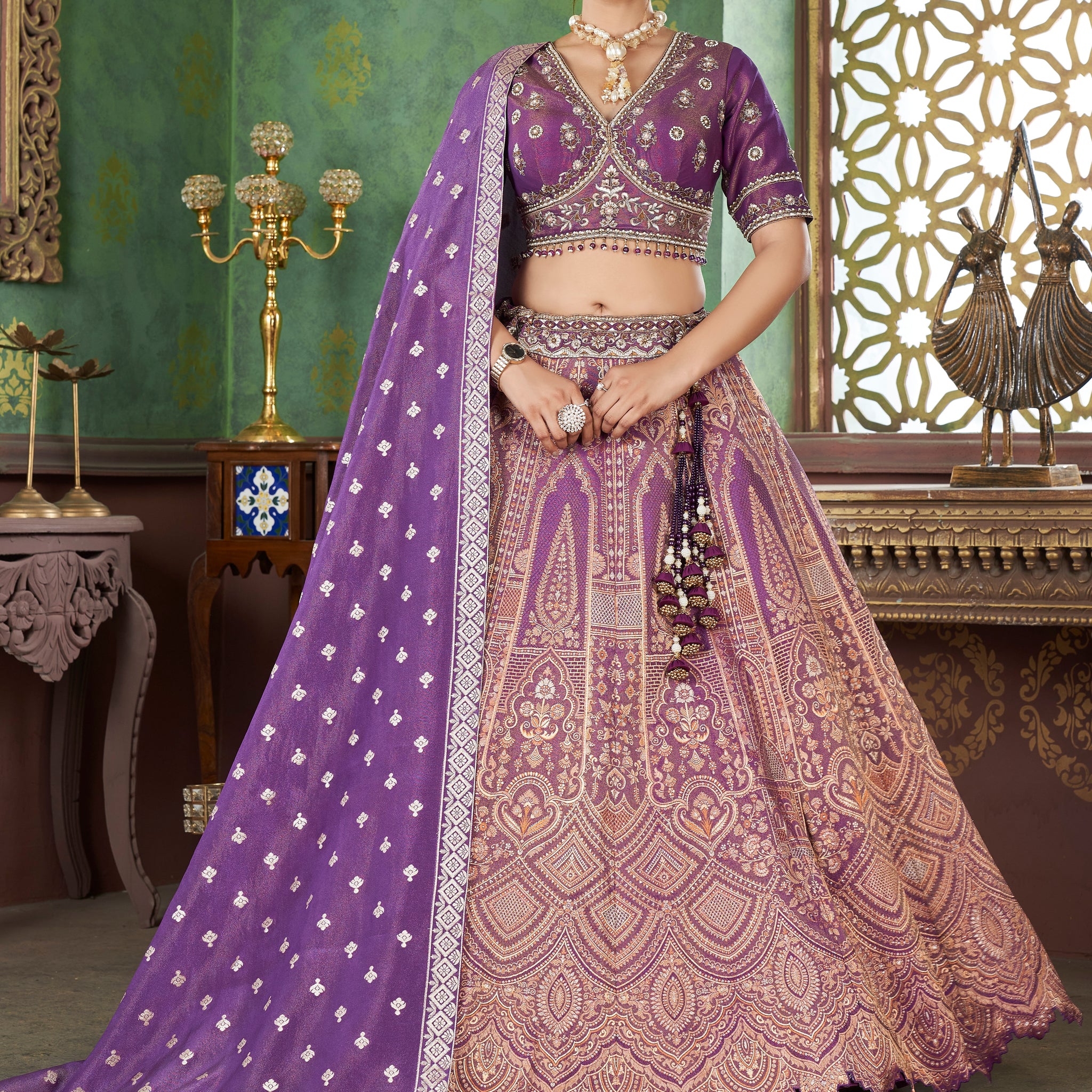 Purple Bridal Lehenga