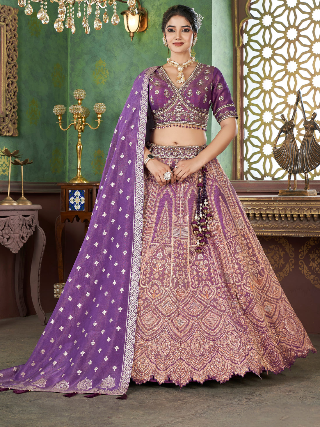 Purple Bridal Lehenga