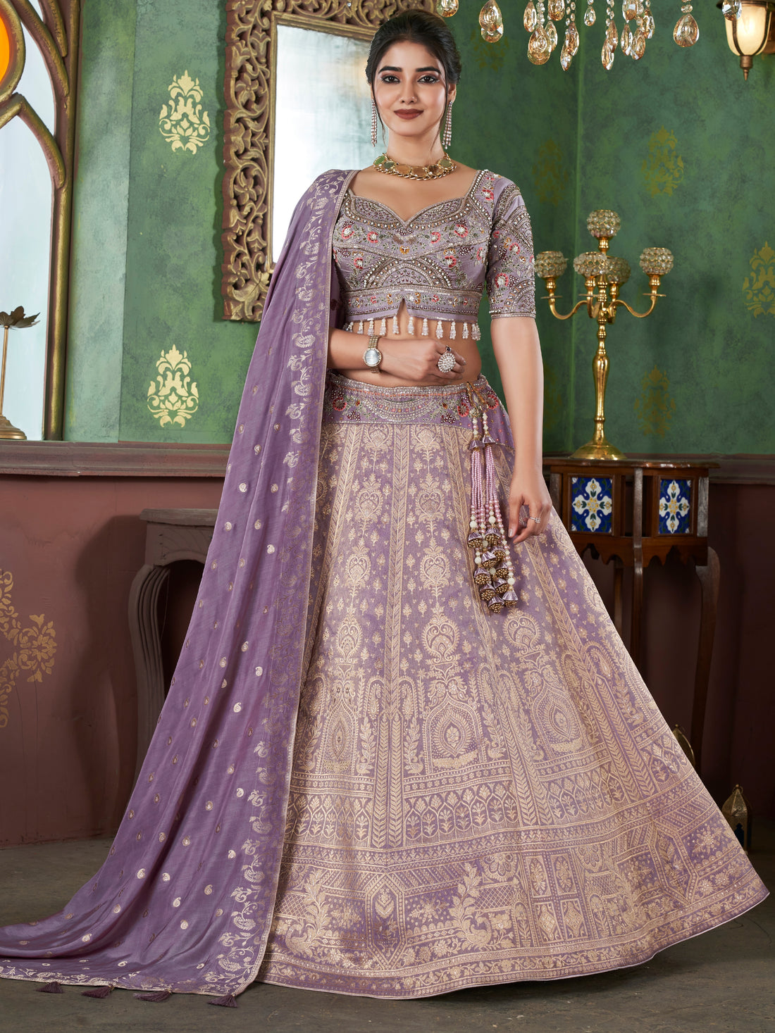 Lavender Bridal Lehenga