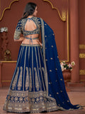 Navy Blue Georgette Bridal Lehenga