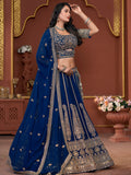 Navy Blue Georgette Bridal Lehenga